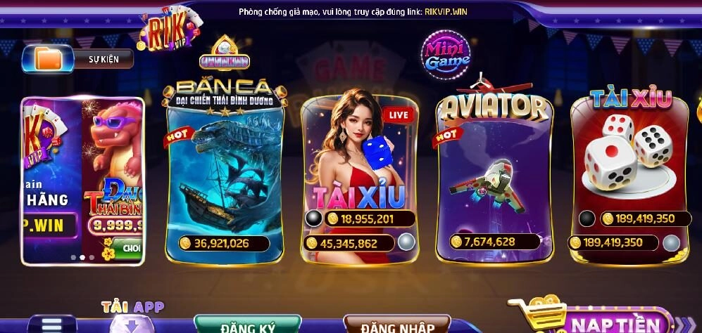 Cổng game Rikvip số 1 về game bài và casino